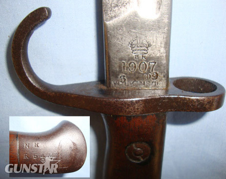  Wilkinson Early Production, Pre WW1, 1909 Dated Hook Quillon 1st Type 1907 Patte Bayonet
