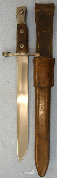 1909 Dated Canadian Ross Mark I, 1908 Patent, Bayonet with Stepped Back Muzzle R Bayonet in 