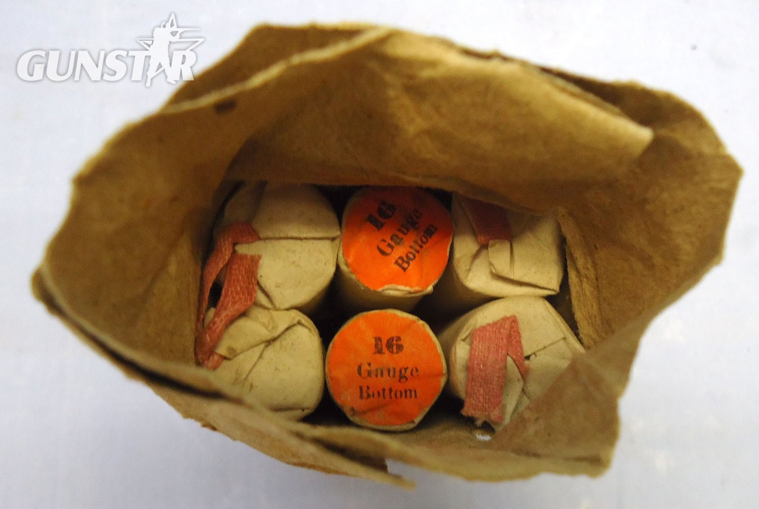 INERT. Rare 12 round Packet of 12 Eley (Jenours Patent of 1827) 16 Gauge 1 1/8 Ounces Of Number 4 Shot Improved Shot Patent Wire Shot Cartridges Sn - 22012 INERT. Rare 12 round Packet of 12 Eley (Jenours Patent of 1827) 16 Gauge 1 1/8 Ounces Of Number 4 Shot Improved Shot Patent Wire Shot Cartridges Sn - 22012  Other Ammunition - {CATEGORY}