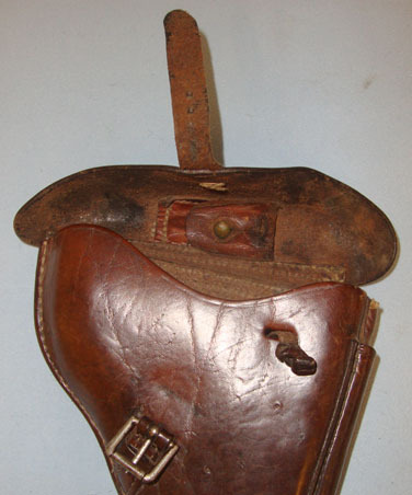  PO8 9mm Parabellum Pistols With Unusual Belt Loop Configuration.  German Officer's Brown Leather Swiss Made Holster For Luger PO8 9mm Parabellum P Care & Storage