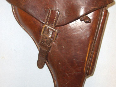 PO8 9mm Parabellum Pistols With Unusual Belt Loop Configuration.  German Officer's Brown Leather Swiss Made Holster For Luger PO8 9mm Parabellum P Care & Storage
