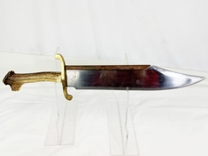 Large Bowie Knife with Bone Grip and Leather Sheath Knive