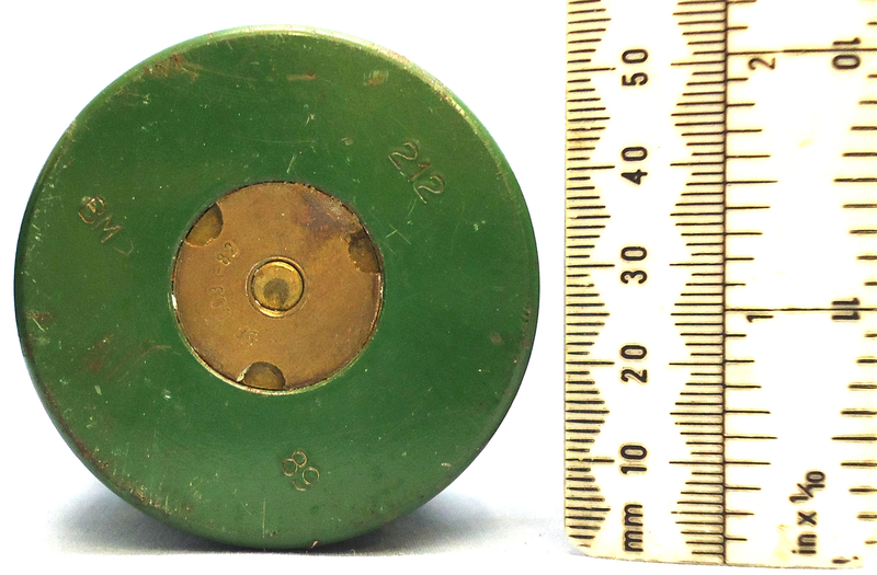 DEACTIVATED INERT. Unfired Oerlikon BMARC 35mm KDC (35x228) Target Practice (TP) round. O 1640 DEACTIVATED INERT. This is an unfired Oerlikon BMARC 35mm KDC (35x228) Target Practice (TP) round. The guns are currently in use as towed guns, self-propelled AA guns, mounted on armoured vehicles, personnel carriers, and are placed on naval vessels usual  Other Ammunition