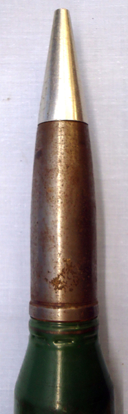  DEACTIVATED INERT. Unfired Oerlikon BMARC 35mm KDC (35x228) Target Practice (TP) round. O 1640 DEACTIVATED INERT. This is an unfired Oerlikon BMARC 35mm KDC (35x228) Target Practice (TP) round. The guns are currently in use as towed guns, self-propelled AA guns, mounted on armoured vehicles, personnel carriers, and are placed on naval vessels usual  Other Ammunition