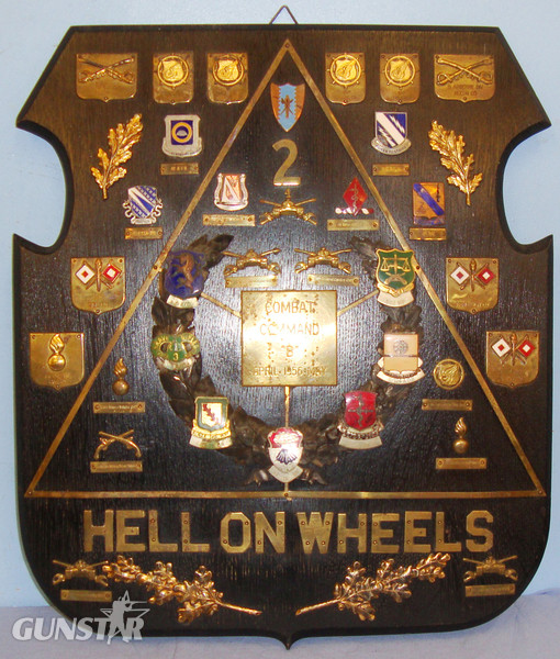 U.S. ‘Combat Command C’ AKA ‘Hell On Wheels’ Wooden Plaque Dated 1956 with 29 Unit Badges. MISC 865. U.S. ‘Combat Command C’ AKA ‘Hell On Wheels’ Wooden Plaque Dated 1956 with 29 Unit Badges. MISC 865. Other Accessory in 