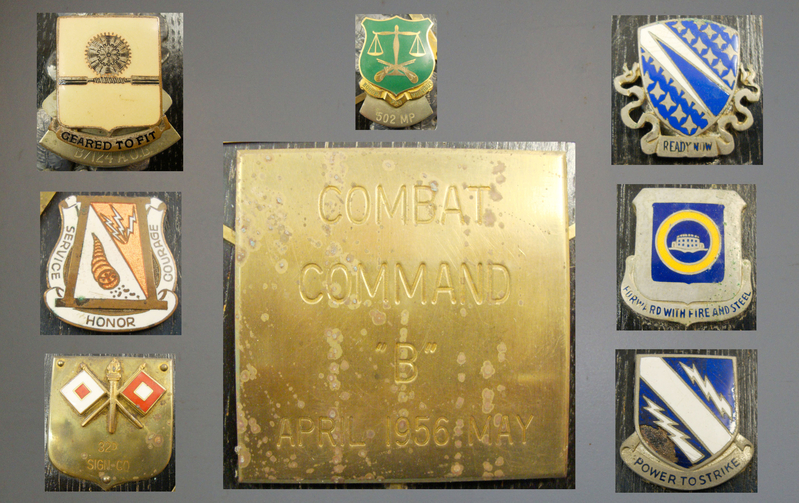 U.S. ‘Combat Command C’ AKA ‘Hell On Wheels’ Wooden Plaque Dated 1956 with 29 Unit Badges. MISC 865. U.S. ‘Combat Command C’ AKA ‘Hell On Wheels’ Wooden Plaque Dated 1956 with 29 Unit Badges. MISC 865. Other Accessory