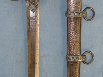 WW2 Era Nazi German Luftwaffe 2nd Pattern Officer\'s Dagger By Siegfried Solingen Waffen & Scabbard. ED 2561 Dagger