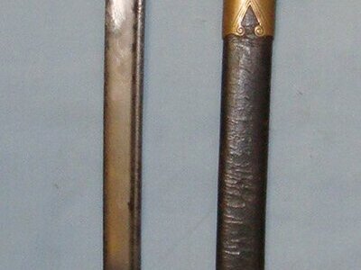 1830-1837 William IV British 1822 Pattern Infantry Officer’s Sword With Correct Pipe Back Blade, Brass Guard & Scabbard. Sn 21507 Sword