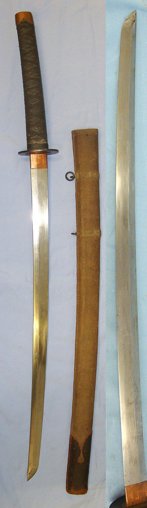  RARE VARIANT**SURRENDERED TROPHY OF WAR**Late WW2 Emergency Issue Japanese Navy Petty Officer Or Senior NCO’s Kai Gunto Tachi Sword With Arsenal / Or Private Sword Shop Numbered & Marked Tang, Scabbard & Expert Assessment. Sn 22877 Sword