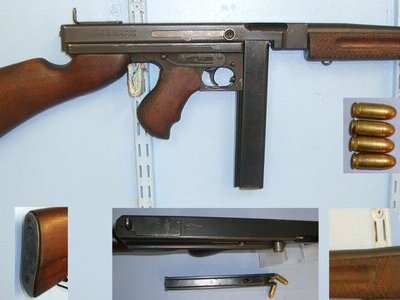 WW2 Era U.S Lend Lease .45 ACP Calibre Thompson M1A1 Auto Ordnance Corp Sub Machine Gun With Seymour Products 30 Round Stick Magazine & Stock Sling Swivels Configured For British Commando Use & Inert Rounds**UK/EU 2023 DEACTIVATION MOVING PARTS**Sn 23329 thompson None Machine Gun