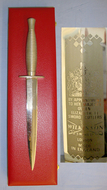 Cased Post 1952 QEII British Wilkinson Sword ‘Best Officer Commando On Course Prize’ Nickel Plated 3rd Pattern Fairbairn Sykes FS Fighting Knife With Etched Panel Dagger