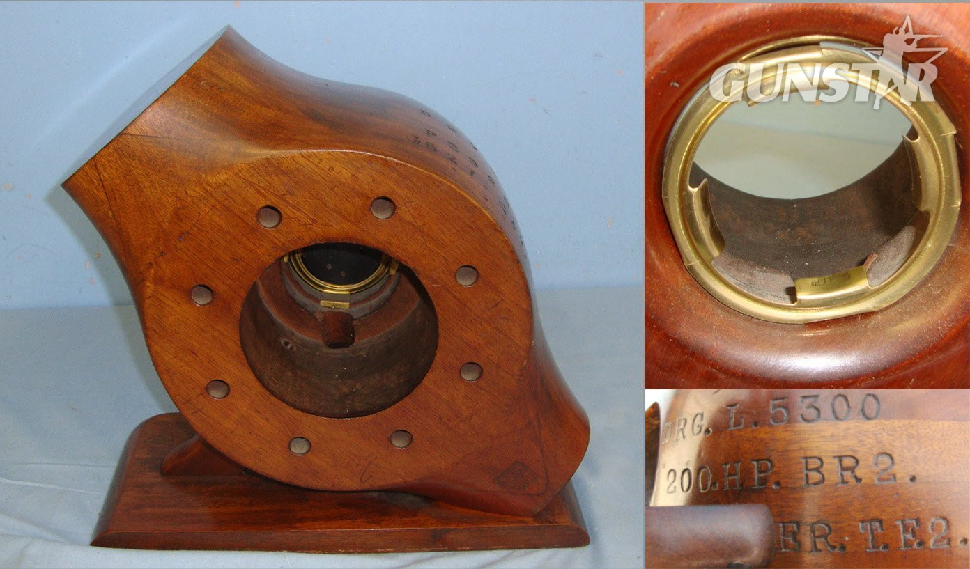  Original** WW1 British RFC / RAF Sopwith Snipe Fighter Biplane Aircraft Propellor Boss Officer\'s Mess Centre Piece With Period Centre Mounted Barometer & Presentation Plaque ‘Presented By M.J Wray & Dedicated To W.H Ellis’. Sn 22595  Antique & Militaria