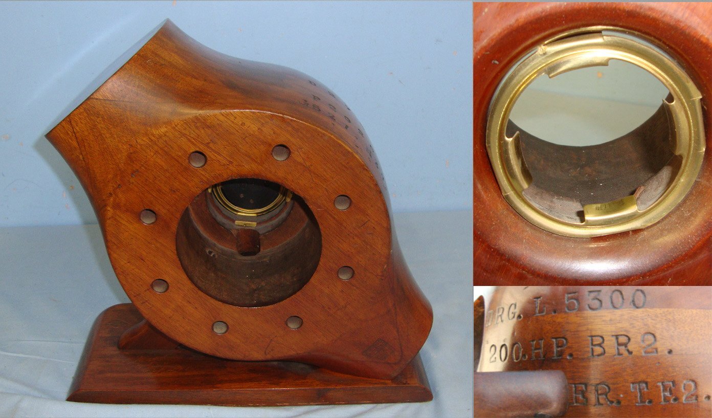  Original** WW1 British RFC / RAF Sopwith Snipe Fighter Biplane Aircraft Propellor Boss Officer\'s Mess Centre Piece With Period Centre Mounted Barometer & Presentation Plaque ‘Presented By M.J Wray & Dedicated To W.H Ellis’. Sn 22595  Antique & Militaria