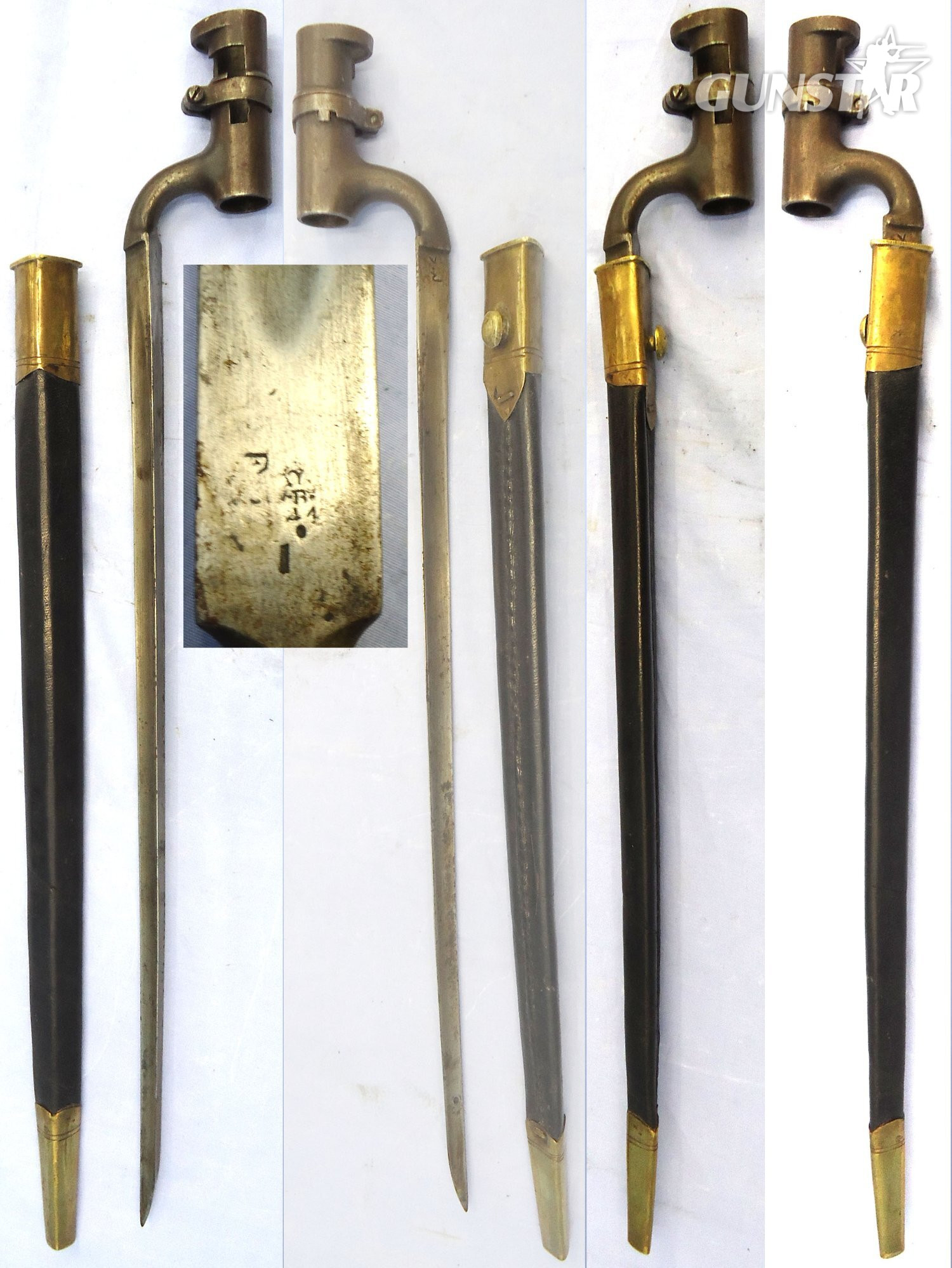British 1853 Pattern Socket Bayonet & Scabbard. Sn 23464 Bayonet in 
