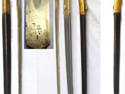 British 1853 Pattern Socket Bayonet & Scabbard. Sn 23464 Bayonet