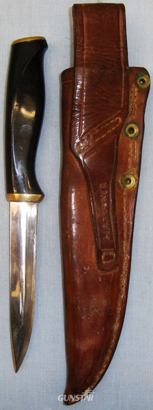  Fiskars ‘Finland’ Hunting/Skinning Knife with Leather Sheath. ED 2591. Knive