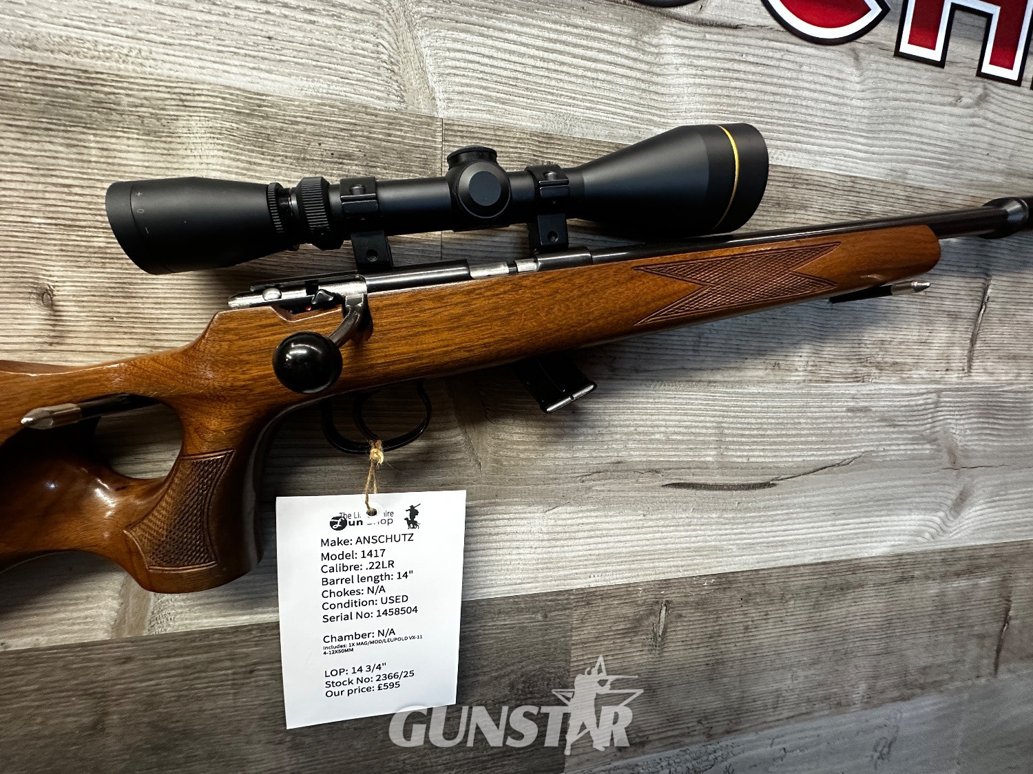  J.G. Anschütz 1417 T/H Bolt Action .22 Long Rifle (.22 LR) Rifle