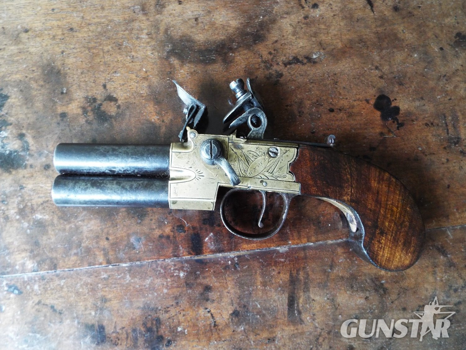 H. Nock Flintlock tap-action pistol .47 Cal Muzzleloader Muzzleloader in 