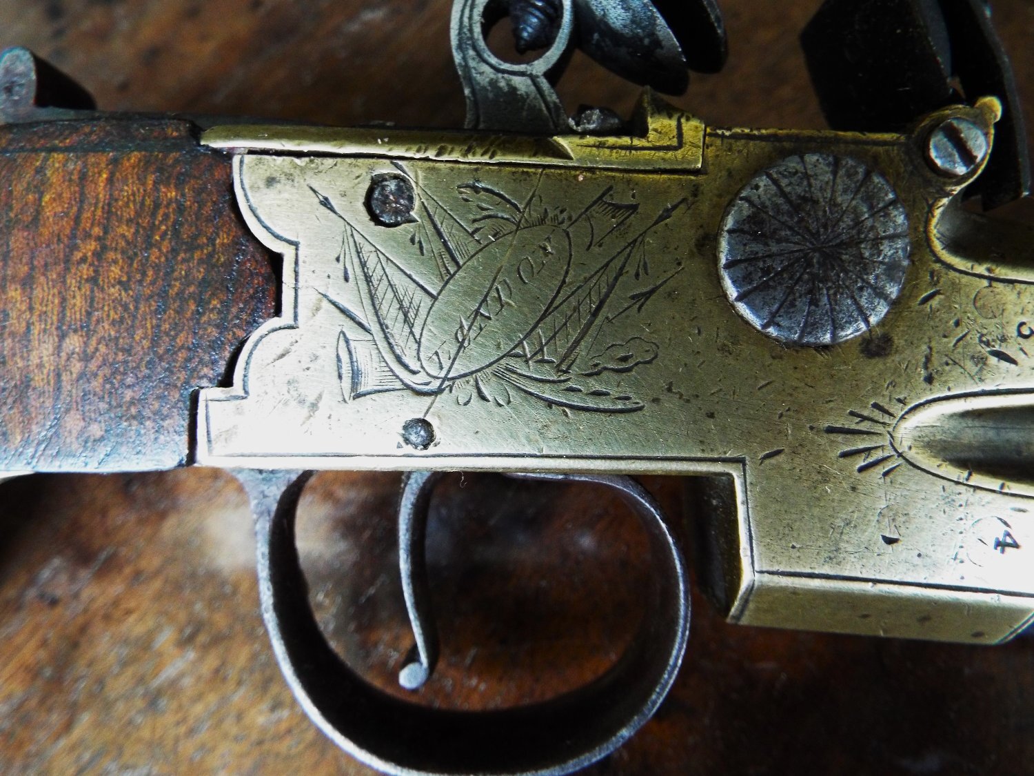 H. Nock Flintlock tap-action pistol .47 Cal Muzzleloader Muzzleloader 