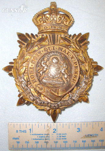 Manchester Regiment Helmet Plate. Pre WW1 C1902- 1914 British Kings Crown Manchester Regiment Helmet Plate. Other Accessory in 