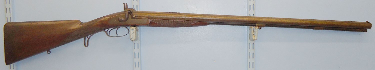  Conway C1850, English Thomas Conway, Manchester Double Barrel Side By Side Muzzle Loading Percussion Combination Cape Rifle (.600 Calibre Rifled Barrel & 12 Bore Smoothbore Shotgun Barrel) With Walnut Stock & Ramrod. Sn 14949. Double Rifle None Rifle