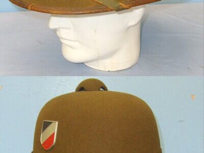 NEAR MINT**ORIGINAL**WW2 1942 Era Nazi German DAK Africa Corps (Deutsches Afrikakorps) Double Decal Olive Green Tropenhelm Tropical Helmet By JHS Size 55 (UK 6 ¾) With Chinstrap & Liner. Sn 23068:1  Clothing