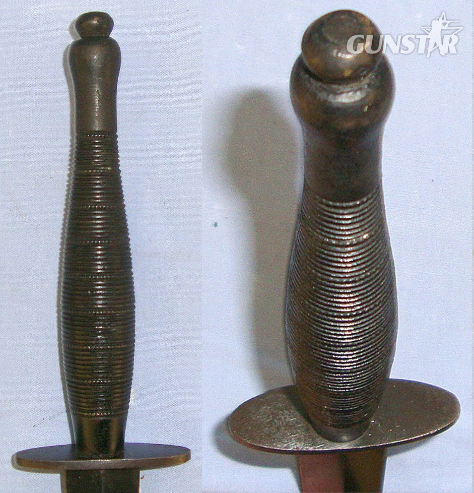 SCARCE**EXCELLENT ORIGINAL BLUED BLADE**WW2 Era British Fairbairn Sykes FS Commando Fighting Knife Beaded & Ribbed (9 Rows Of Beads) & Scabbard. Sn 23174:9 Knive in 
