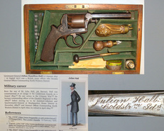 Cased, Victorian British Officer’s Reilly London Adams Patent 38 Calibre Shot Double Action Percussion Revolver To Lieut General Julian Hamilt .38 Revolver
