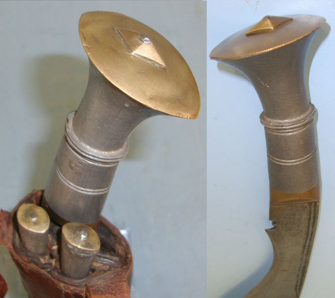 WW1 MAHARAJAH OF JODPHUR SPECIAL CONSIGNMENT ALLOY HILT**British Military Gurkha Kukri With 2 Alloy Hilt Skinners Scabbard & Frog Other Blade