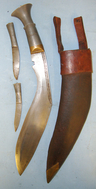 WW1 MAHARAJAH OF JODPHUR SPECIAL CONSIGNMENT ALLOY HILT**British Military Gurkha Kukri With 2 Alloy Hilt Skinners Scabbard & Frog Other Blade