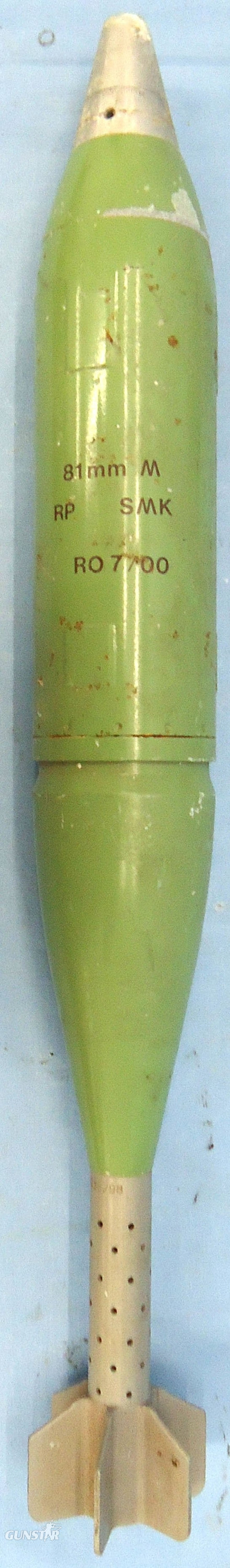 INERT DEACTIVATED. Original, 1998 Dated, Armaco 81MM Smoke Mortar. - O 2231 INERT DEACTIVATED. Original, 1998 Dated, Armaco 81MM Smoke Mortar. - O 2231  Other Ammunition in 