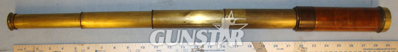E&E Emanuel, Portsea. Midshipman’s 4 Draw Wood Covered Brass Naval Telescope With Lens Cover By E&E Em Sight & Optic in 