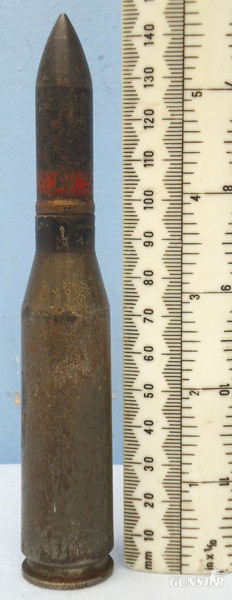 DEACTIVATED INERT WW2 1942 Dated German 15 mm MK151/15 (15x96) APT (Armour Piercing Tracer) Cannon Round. - O 1643 DEACTIVATED INERT This a WW2 (1942 dated) German 15mm MK 151/15 (15x96) APT (Armour Piercing Tracer) aircraft cannon round fitted to various German aircraft during WW2. The lacquered steel cartridge case is percussion primed and retains about 60% its orig  Other Ammunition in 