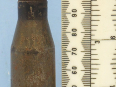 DEACTIVATED INERT WW2 1942 Dated German 15 mm MK151/15 (15x96) APT (Armour Piercing Tracer) Cannon Round. - O 1643 DEACTIVATED INERT This a WW2 (1942 dated) German 15mm MK 151/15 (15x96) APT (Armour Piercing Tracer) aircraft cannon round fitted to various German aircraft during WW2. The lacquered steel cartridge case is percussion primed and retains about 60% its orig  Other