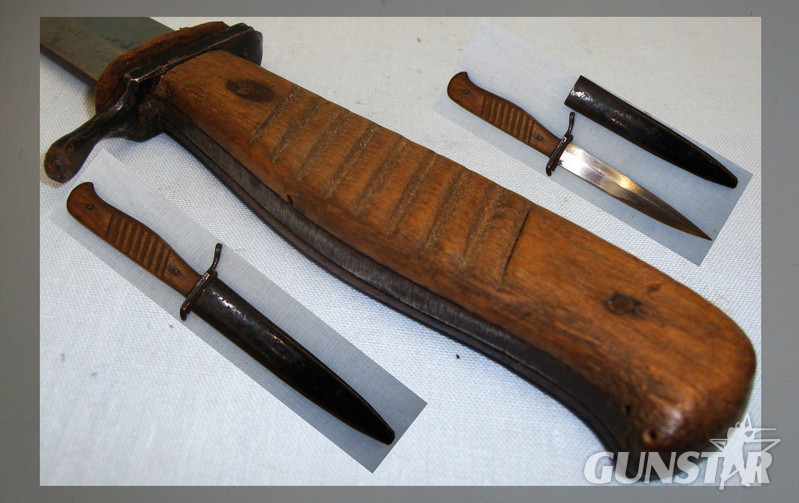WWII German Trench Knife and Scabbard. ED 2616. Dagger