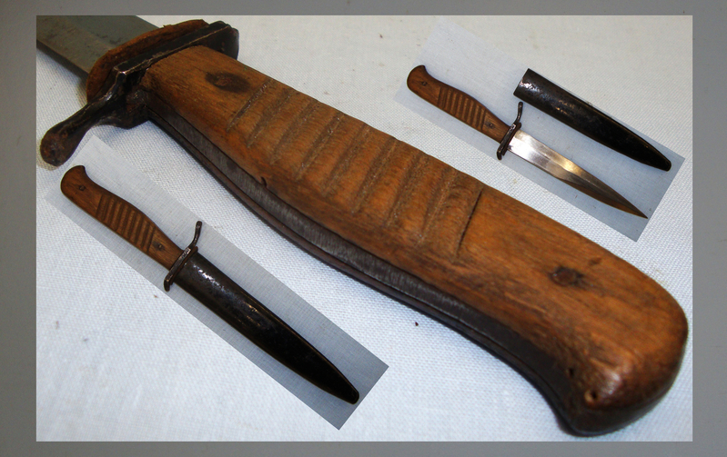 WWII German Trench Knife and Scabbard. ED 2616. Dagger