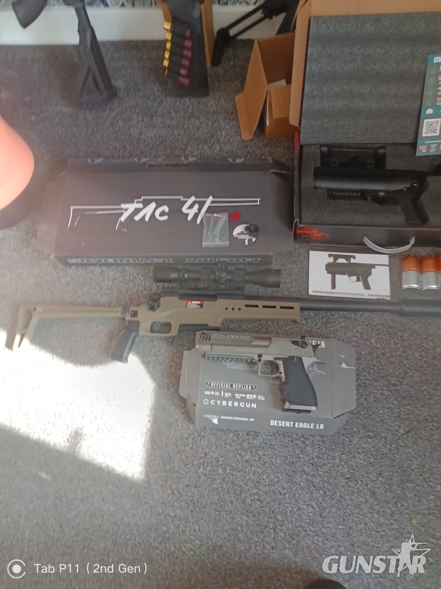 Joblot Joblot of Airsoft like new sliverback sniper rifle grenade launcher and desert eagle 6 mm in 