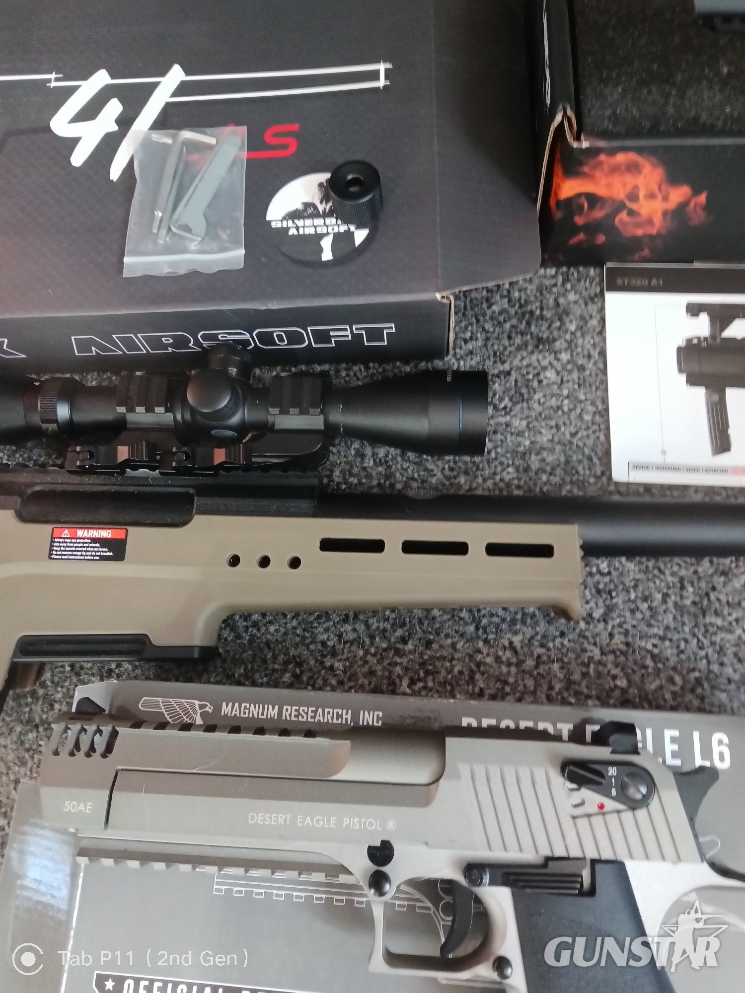 Joblot Joblot of Airsoft like new sliverback sniper rifle grenade launcher and desert eagle 6 mm - {CATEGORY} in 