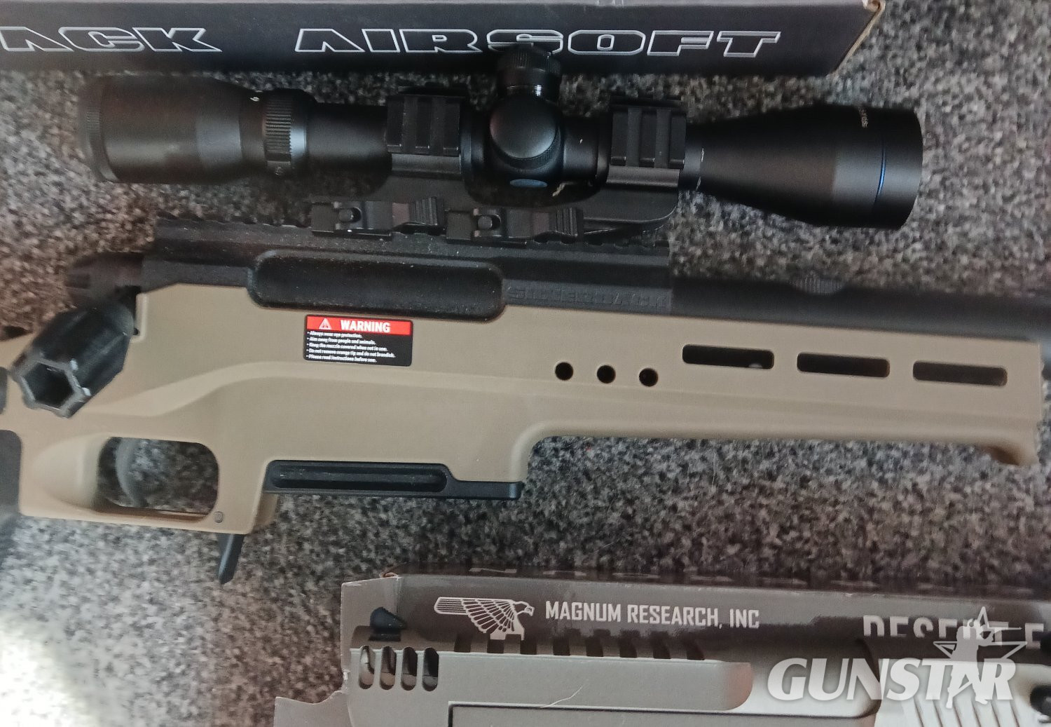 {CATEGORY} - Joblot Joblot of Airsoft like new sliverback sniper rifle grenade launcher and desert eagle 6 mm in 