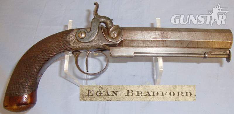 William Egan 1829-1857 William Egan, Bradford, Yorkshire Steel Frame 17 Bore Belt Pistol with Octagonal Barrel & Captive Ramrod. 17 bore Muzzleloader. 14041. None Muzzleloader in 