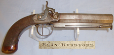 William Egan 1829-1857 William Egan, Bradford, Yorkshire Steel Frame 17 Bore Belt Pistol with Octagonal Barrel & Captive Ramrod. 17 bore Muzzleloader. 14041. None Muzzleloader