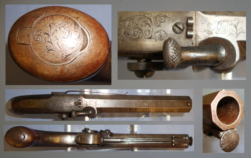 William Egan 1829-1857 William Egan, Bradford, Yorkshire Steel Frame 17 Bore Belt Pistol with Octagonal Barrel & Captive Ramrod. 17 bore Muzzleloader. 14041. None Muzzleloader