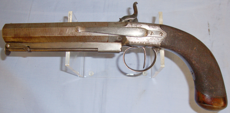  William Egan 1829-1857 William Egan, Bradford, Yorkshire Steel Frame 17 Bore Belt Pistol with Octagonal Barrel & Captive Ramrod. 17 bore Muzzleloader. 14041. None Muzzleloader