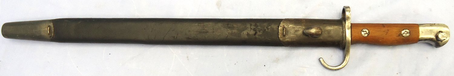 Rare** British, Pattern 1907, 1908 Dated, Hooked Quillon Bayonet and Scabbard by RSAF Enfield to the Royal Irish Regiment. Sn 23484:120 Bayonet 