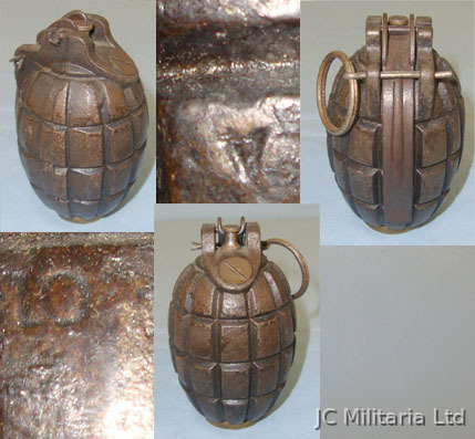  INERT**DEACTIVATED**WW1 September 1915, British WD Mills No 5 MK 1, Hand Grenade INERT**DEACTIVATED**WW1 September 1915, British WD Mills No 5 MK 1, Hand Grenade Antique & Militaria