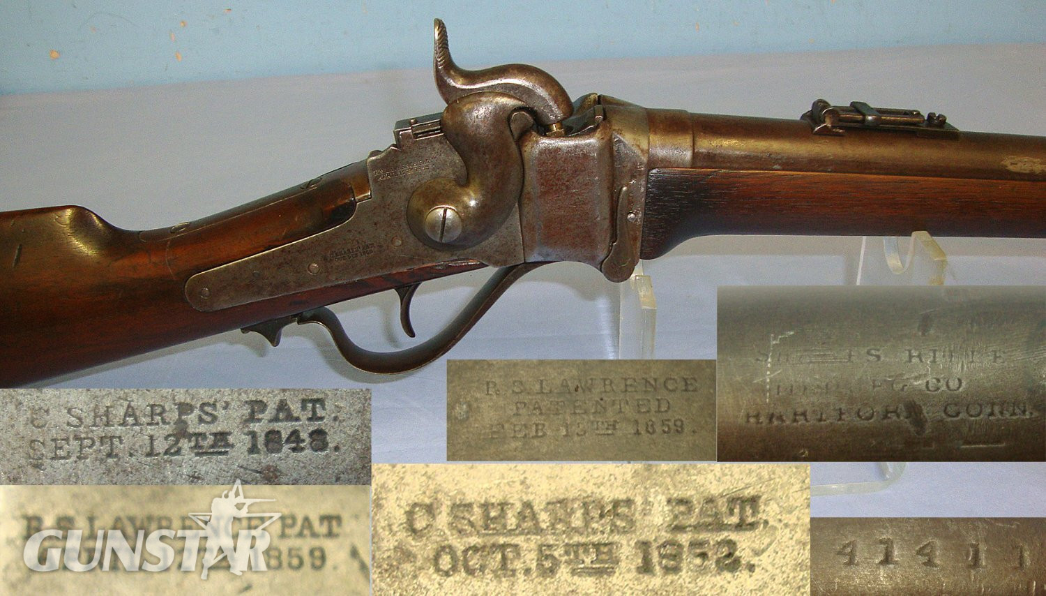 MINT BORE**VERY RARE**American Civil War Berdan’s Sharp Shooters , Sharps New Model 1859 .52” Capping Breech Loading Percussion Single Shot Rifle  With Patch Box. Sn 23131 Single Shot None Rifle