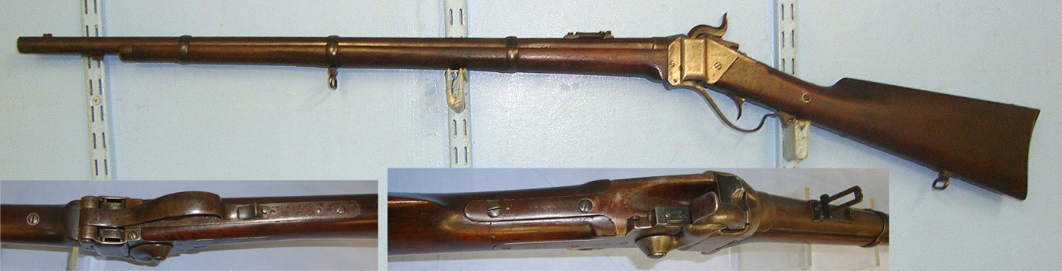  MINT BORE**VERY RARE**American Civil War Berdan’s Sharp Shooters , Sharps New Model 1859 .52” Capping Breech Loading Percussion Single Shot Rifle  With Patch Box. Sn 23131 Single Shot None Rifle