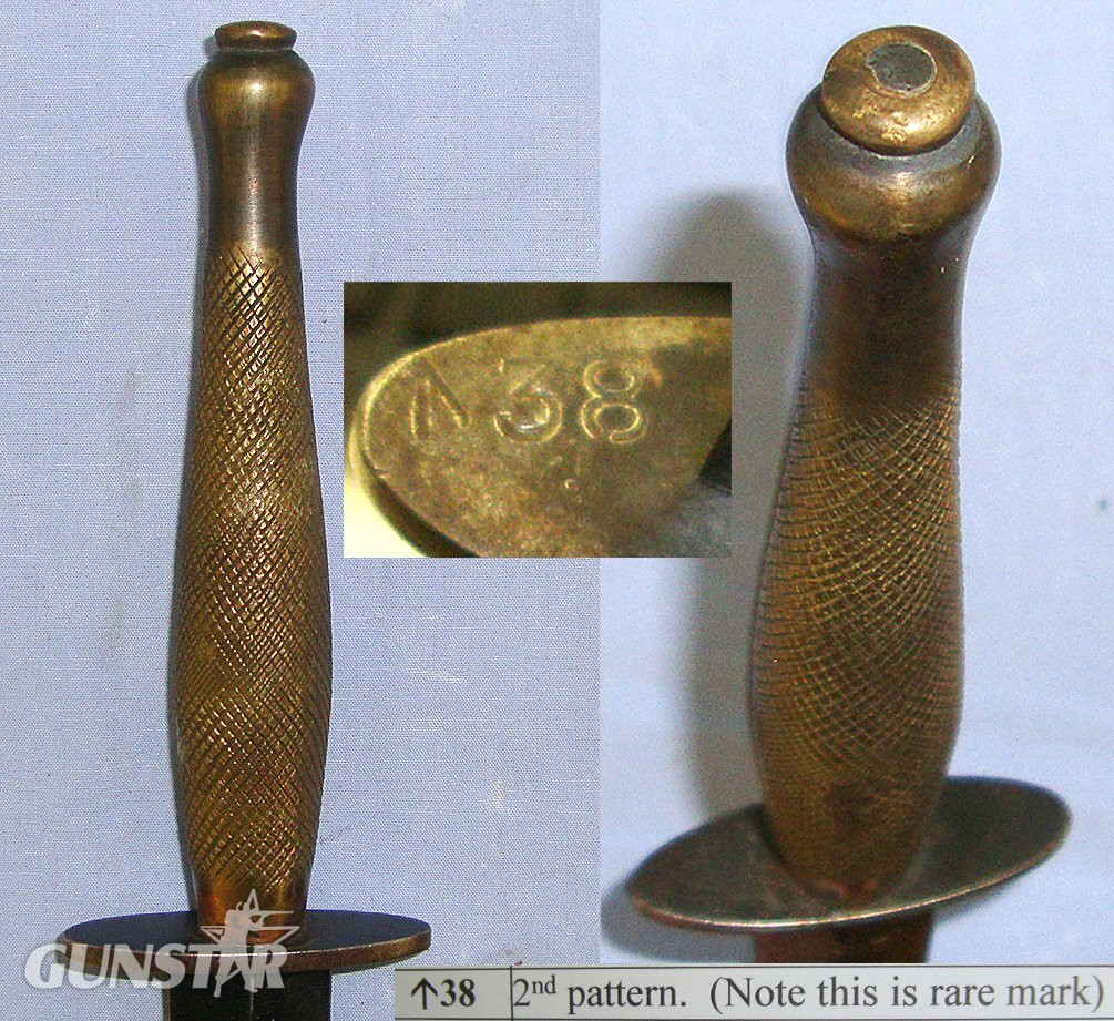RARE WD BROAD ARROW 38 MARKED**WW2 British 2nd Pattern Fairbairn Sykes FS Commando Fighting Knife & Scabbard. Sn 23174:10  Knive in 
