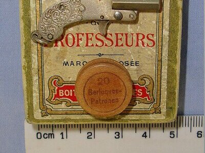 MINIATURE**EXPERTLY CRAFTED**Boxed German / Austrian G&B Late 19th Century Break Action Pin Fire Metal Pistol With A Small Quantity Of 1mm Pin Fire Blank Cartridges. Sn 23708:1 miniature pistol Obsolete Single Shot