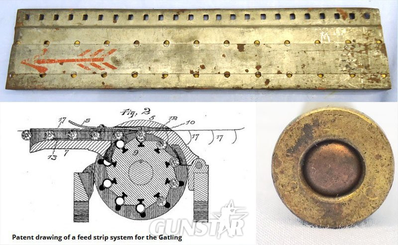 INERT DEACTIVATED. RARE, British, Experimental, 25 Round .303 Feed Strip for the British Model 1893 Gatling Gun. - O 2283 INERT DEACTIVATED. RARE, British, Experimental, 25 Round .303 Feed Strip for the British Model 1893 Gatling Gun. - O 2283 Various Other Ammunition